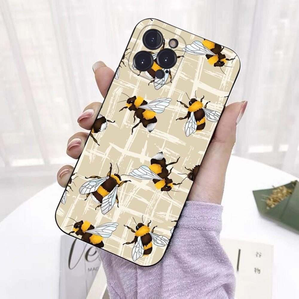 Bees Art Printing Phone Case For iPhone 15 6 7 8 Plus 11 12 13 14 Pro SE 2020 MAX Mini X XS XR Back Funda Cover