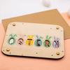 Wooden Easter Greeting Card Handmade OSTERN Rabbit Ear Colorful Egg Decoration Sign