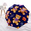 1pc Teddy Bear Floral Pattern Automatic Open/Close Umbrella, Compact Travel Umbrella, 8-Rib Sturdy Frame - Ideal Gift for Friends Yy251118037