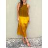 Fashion Vest Long Dress Women Summer Sleeveless O Neck Dress Summer Gradient Casual Dresses