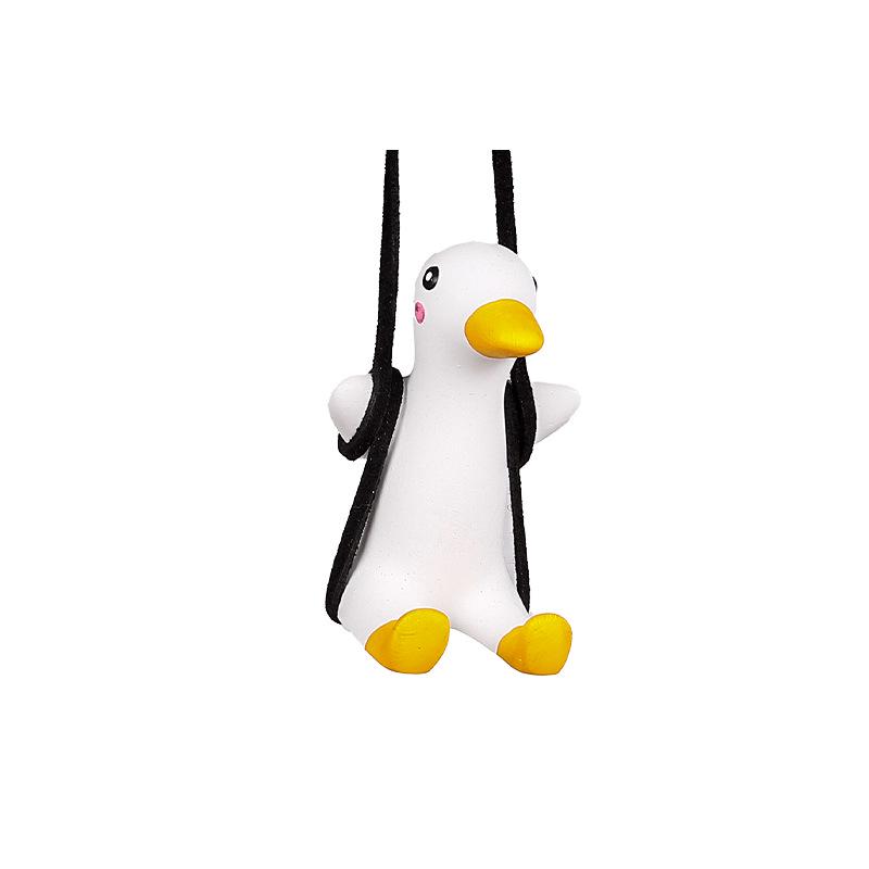 Cartoon Swing Duck Car Pendant for Rearview Mirror - Fun Interior Decoration for Women