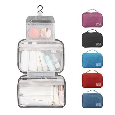 Geantă de toaletă compactă portabilă cu agățătoare, geantă de mână, impermeabilă, pentru cosmetice, pliabilă, capacitate mare, geantă de spălat, articole de baie