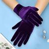 Short Opera Velvet Gloves for Women Flapper Stretchy Wrist Length Banquet Gloves Tea Party Halloween Costume Gloves