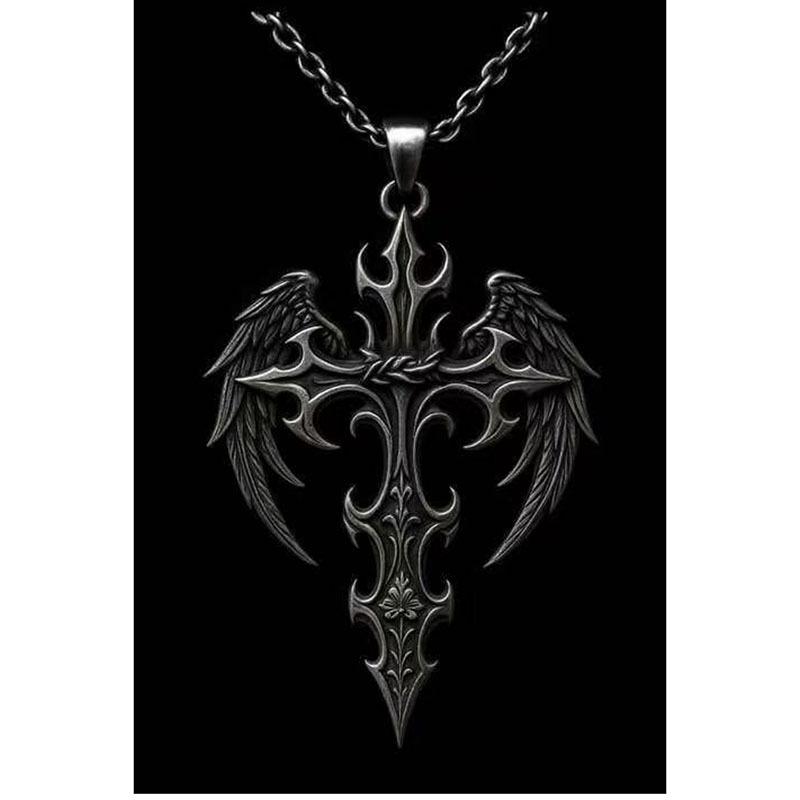 

Персоналізоване ретро-готичне хрестоподібне етнічне візерункове намисто Модний перебільшений стиль Підвіска