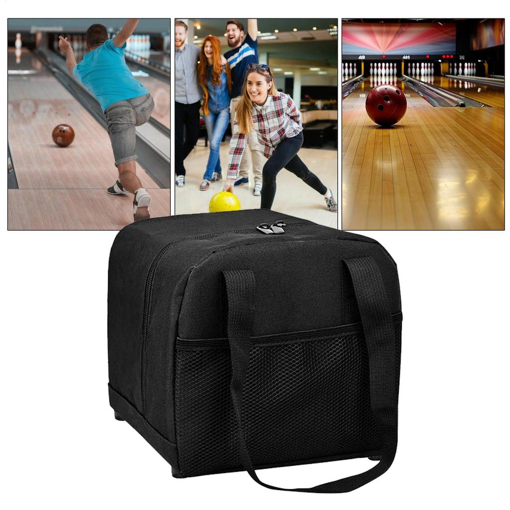 Bowling Ball Tote Single Ball Bowling Tote For Men With Side Mesh Pockets Portable Equipment Storage For Travel Keys Wallet