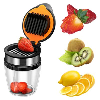 304 Stainless Steel Strawberry Slicer with Anti-Slip Base 8 Blades Quickly Making Fruit Vegetable Salad Slicer