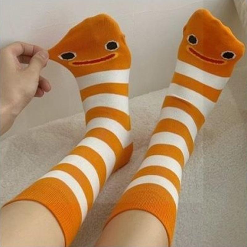 Cute Socks Creative Garden Eel Mid Socks Weat Anti Odor Breathable Shark Soft Socks Novelty Ankle Foot Cover Accessories Gift