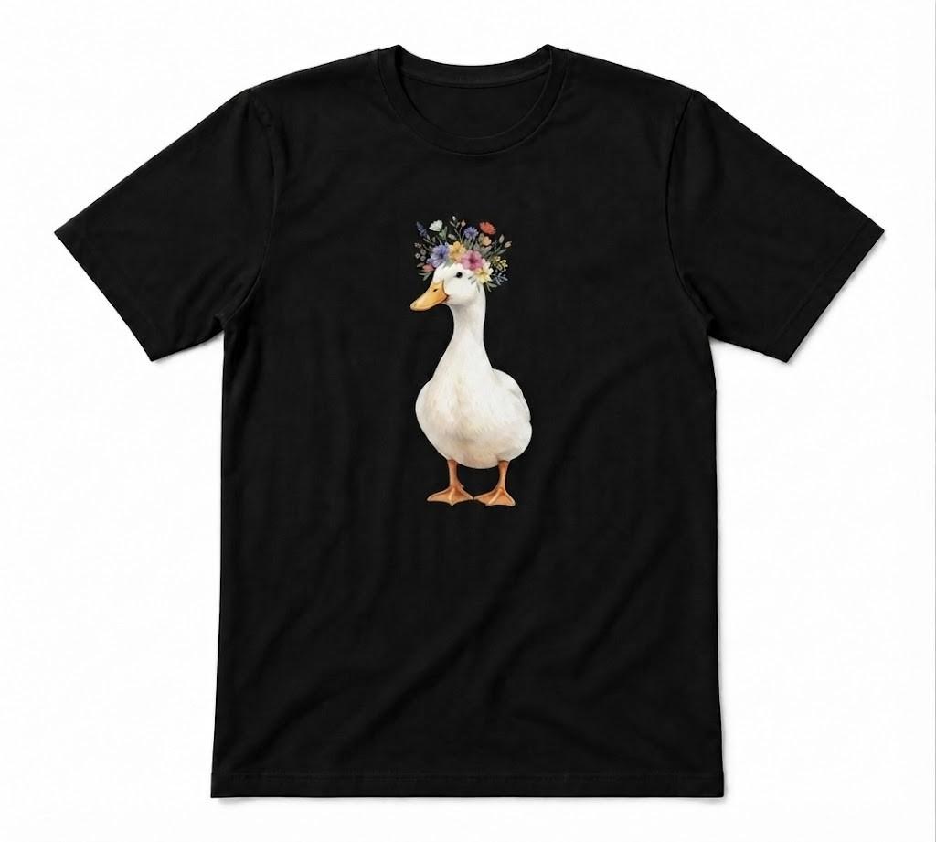 Duck Farm Farmer Bird Cute Animal Duck With Ducklinga Gifts Tee Black T-shirt