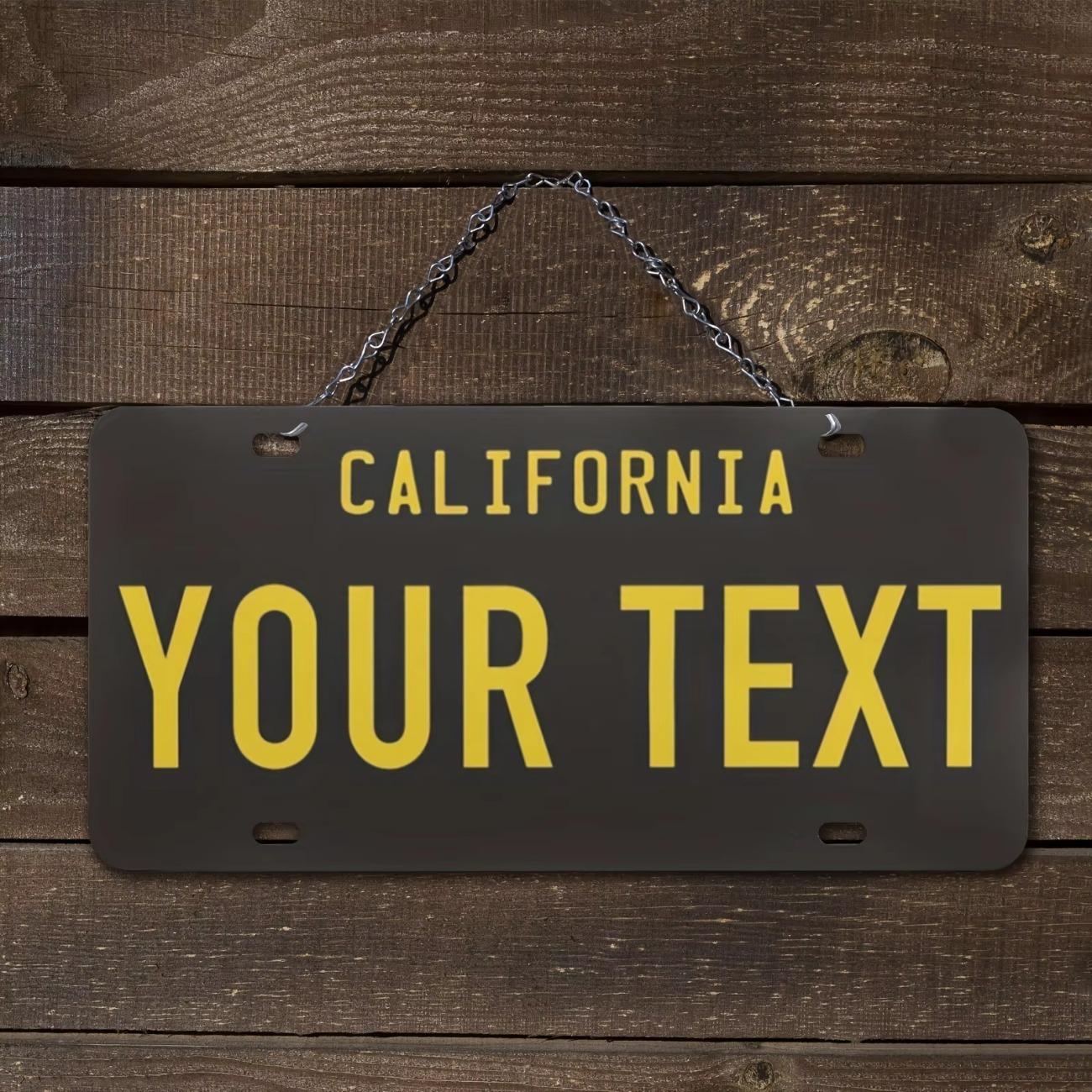

Classic California License Plate Sign Metal Wall Decor Custom Personalized Car Home Bar Garage Art Waterproof белый