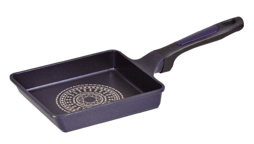 Pearl Metal Lightweight Omelet Frying Gas Stove Incredibly Blue Diamond Pan, 15x18cm, Only, Lightweight, Coat, HB-2020