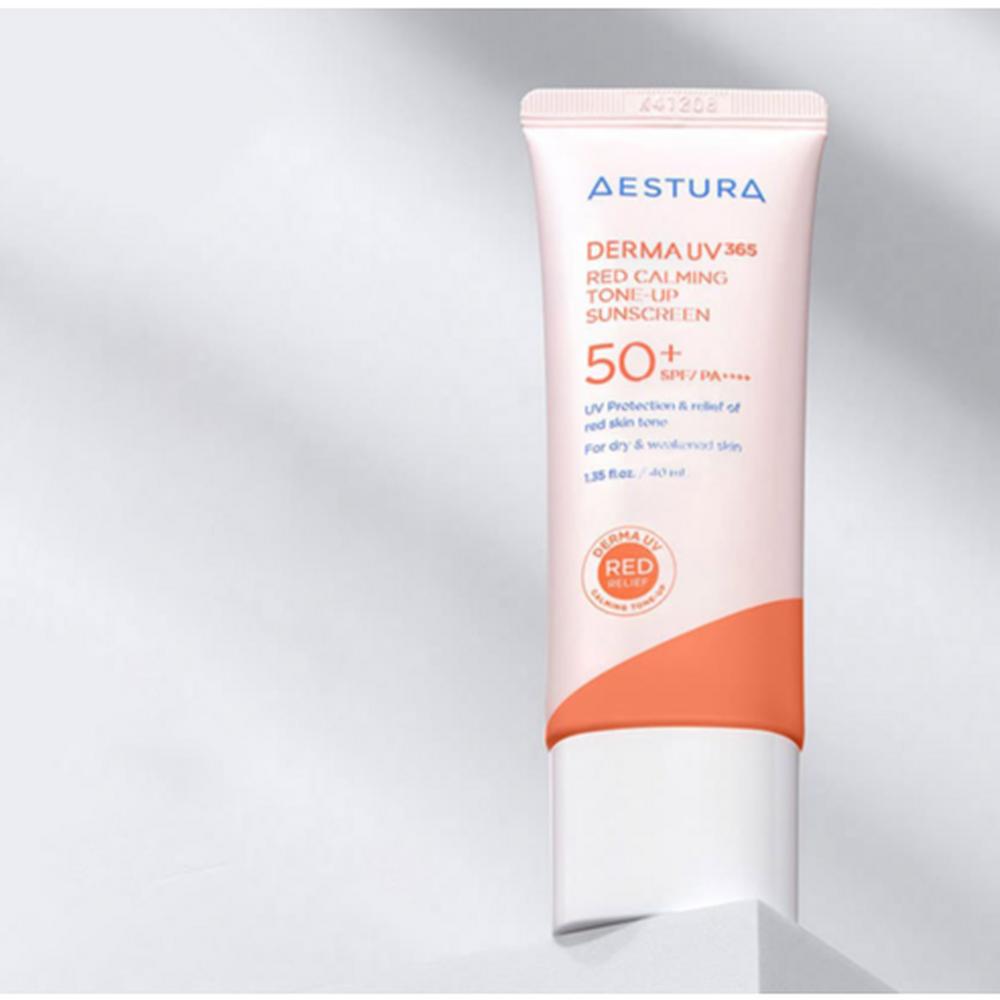 Aestura Derma UV 365 Red Calming Tone-Up Sunscreen SPF50+ PA++++ 40ml – Tone-Up Finish, Calming Care, Korean