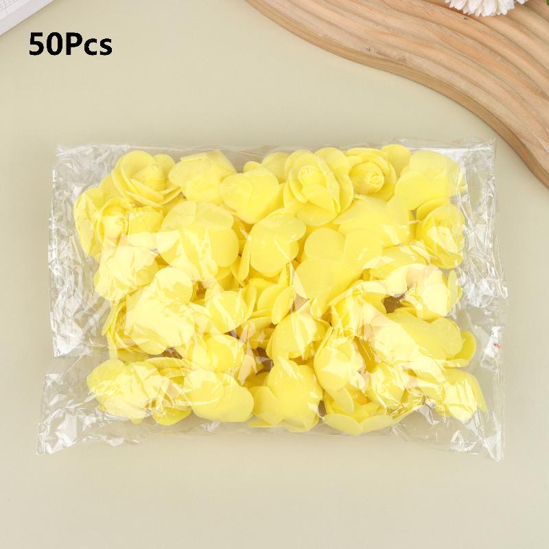50Pcs Artificial Rose Flower Heads Multicolor Foam Rose Heads For Wedding Bouquet And Diy Crafts Party Home Decorations