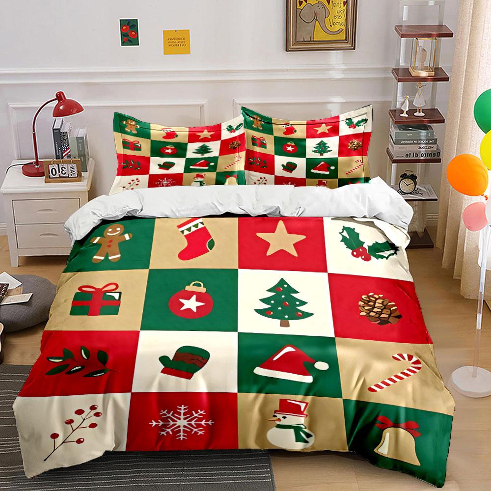 Festive Holiday Decoration Set Kid'S And Adults' Bedroom Decor, Exquisite Three-Piece Bedding Set Gift