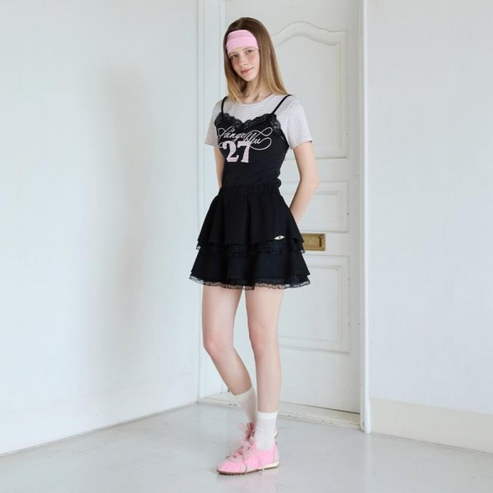EGOIST Tiered Lace Elastic Skirt Es2osk05