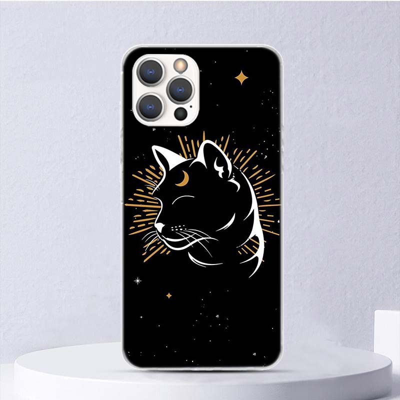 Witch And Cat Colorful Cute Soft Case For iPhone 16 17 Air 16E 15 Plus 11 12 13 Mini 14 Pro Max Phone Cover Apple 7 8 SE Coque F