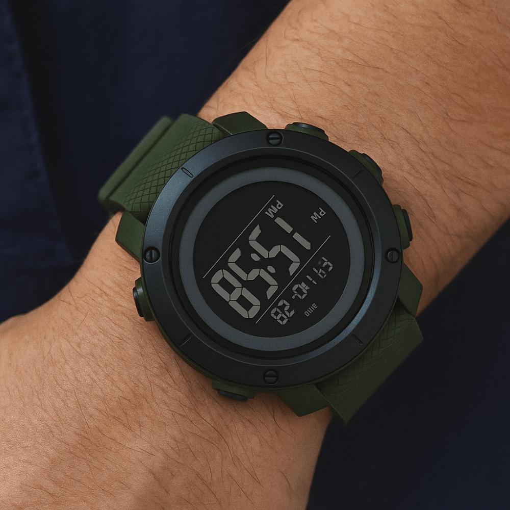 Simple Digital Sport Watch LED Display Electronic Watch Trendy Men's Watch Casual Wear