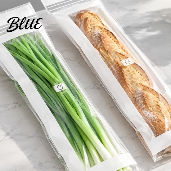 BPA Free Food Pouches Reusable Storage Bags Extra Long Sealable PE Fresh-keeping Airtight Seal Bags Leakproof Kitchen Organizers for Vegetables
