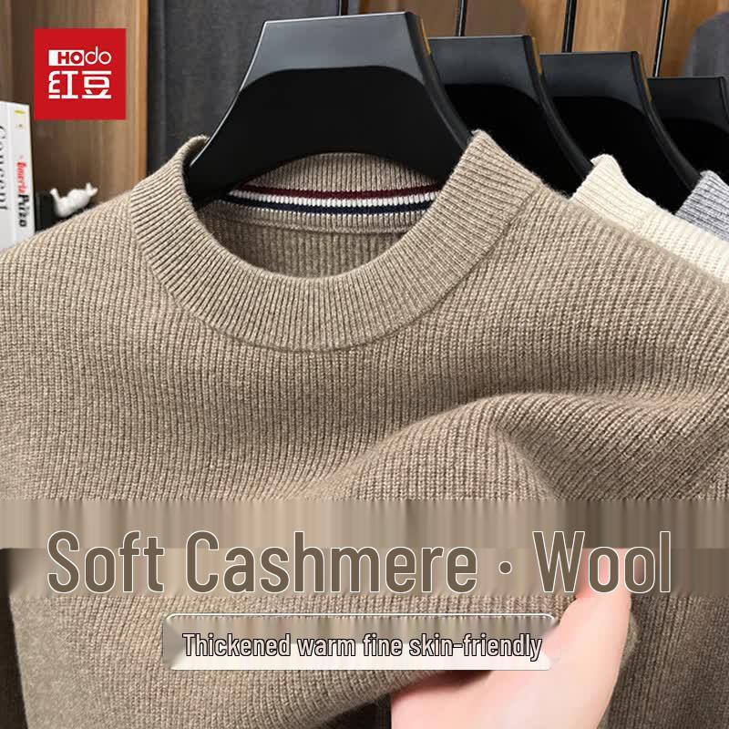 Hongdou Men s Cashmere & Merino Wool Round Neck Sweater 2XL
