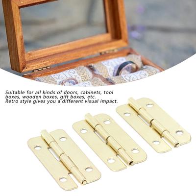 50pcs Rounded Cabinet Hinges Gold Jewelry Box Hinges Small Hinges  Cabinet Door