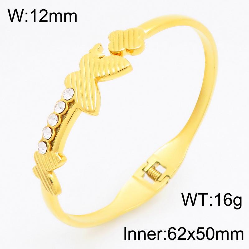18K Gold Plated Retro Butterfly Diamond Bracelet for Women