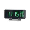 Plug-in LED Mirror Calendar Temperature and Humidity Meter Table Clock Desktop Electronic Digital Clock Voice Controlled Three Sets of Alarm Clock