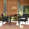 Day and Night - Day and Night 3-piece Garden Dining Set and Black Synthetic Rattan Cushions