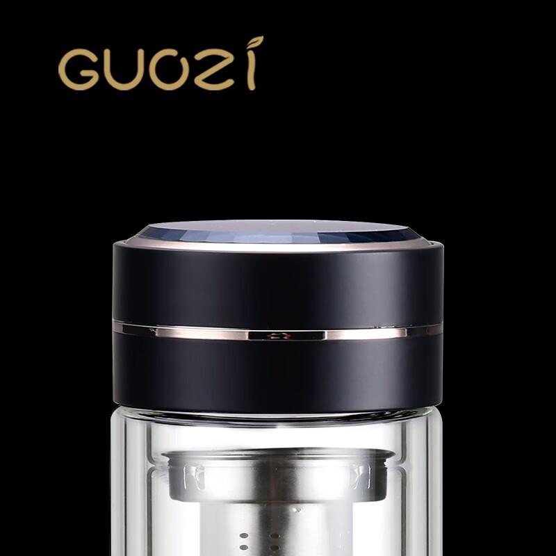 GUOZI Portable Double-Layer Glass Tea Infuser Bottle