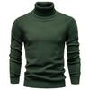 Winter Men Turtleneck Sweater Casual Solid Color Warm Pullover High Quality Slim High Neck Long Sleeve Sweater Men