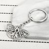 Hollow Moon Moth Stainless Steel Keychain Creative Animal Design Minimalist Style Practical Student Backpack Pendant