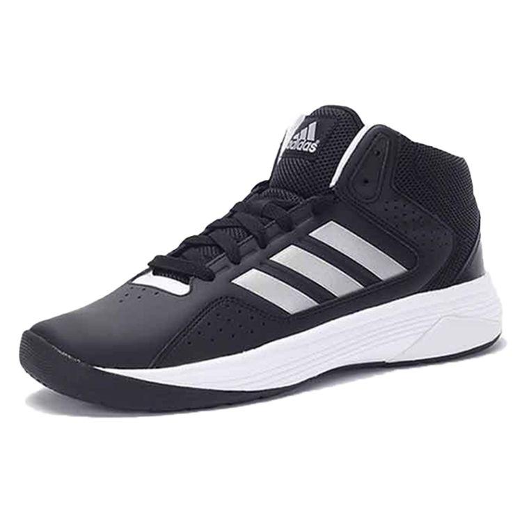 Adidas Cloudfoam Thick Sole Synthetic Leather Wear-Resistant Non-Slip Mid-Top Marathon Running Shoes Men sneakers Black AQ1362