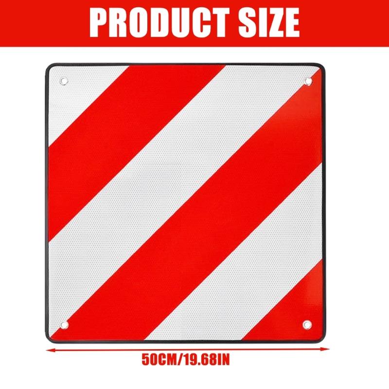 Hochsichtbares Reflektierendes Warnschild 50x50cm Aluminiumplatte mit Sicherungsgurten Warnschild für Fahrradträger