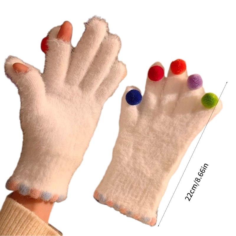 Winter Warm Touchscreens Gloves Faux Furs Texting Gloves Fuzzy Soft Winter Gloves for Outdoor Skiing Cycling Hiking
