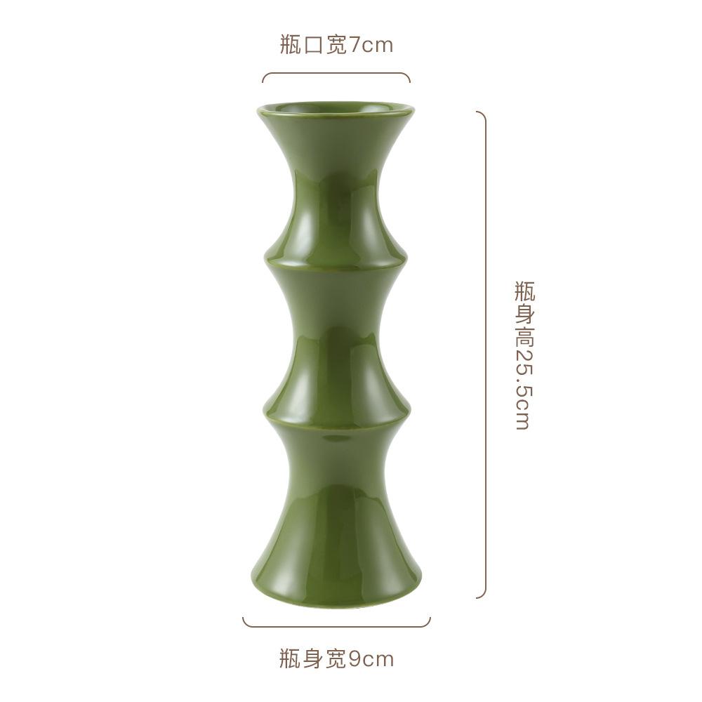 Green Bamboo Ceramic Vase Home Decoration Room Hydroponic Flower Vase Home Decor Joyful Red Vases Flower Arrangement Vases Gift