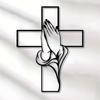 Contemporary Christian Wall Art, 1PC, Praying Hands Masterpiece, Easy Mounting, Ideal as New Home Present and Living Room Décor