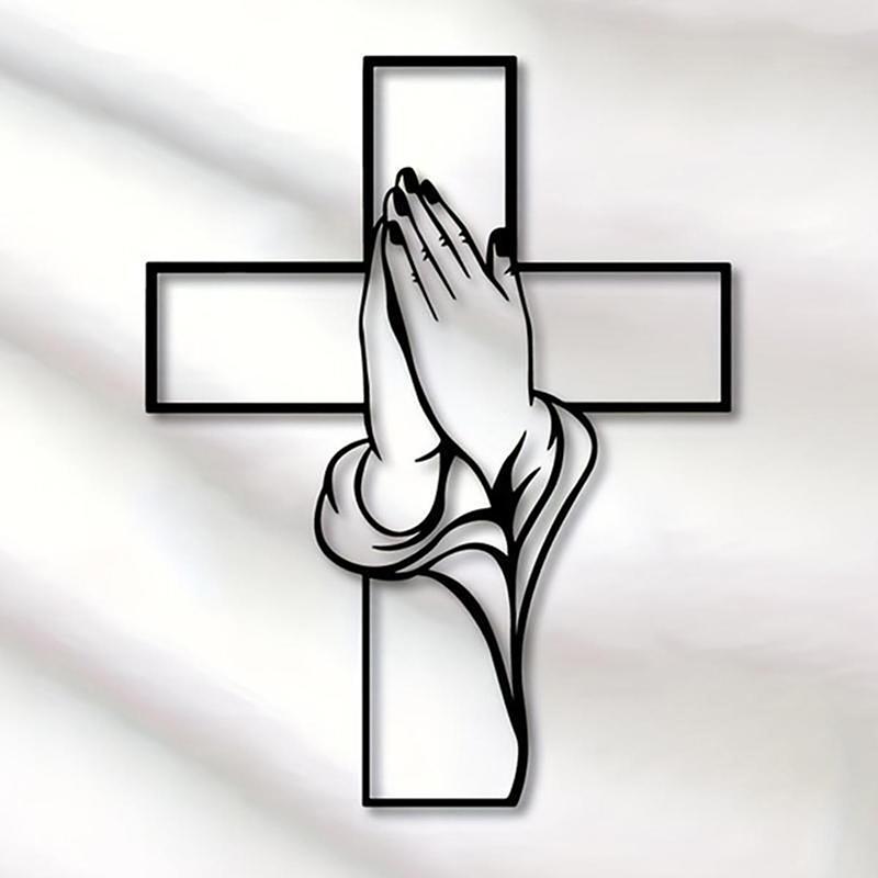 Contemporary Christian Wall Art, 1PC, Praying Hands Masterpiece, Easy Mounting, Ideal as New Home Present and Living Room Décor