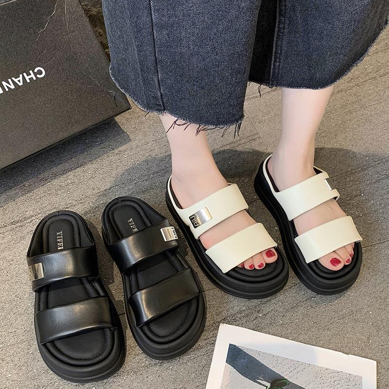 M cool slippers women's summer wear new thick-soled beach sandals casual non-slip one-word drag