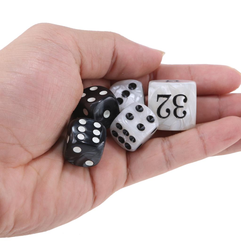 Classical Pearl Dices Set for Backgammon Acrylic Gaming Accessories Elegant Pearlized Dices Set for Game Enthusiasts