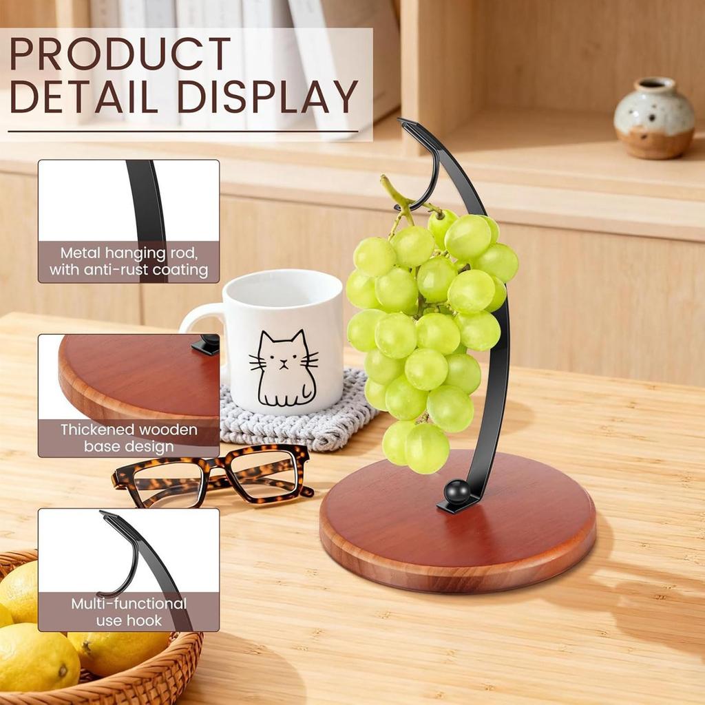 Banana Tree Metal Modern Kitchen Storage Fruit Holder Banana Hook Stand for Home Bedroom Living Room Cabinet Pantry Dining Table