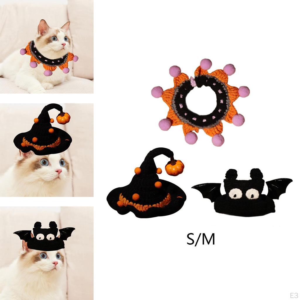 Comfortable Hand Knit Cat Costume for Halloween Dress Up and Accessories