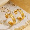 Aretes Acero De Inoxidable Mujer Luxurious Crystalline Earrings Gold Tone Color Stainless Steel Earrings Minimalist Minimalist Hip Hop Celebration