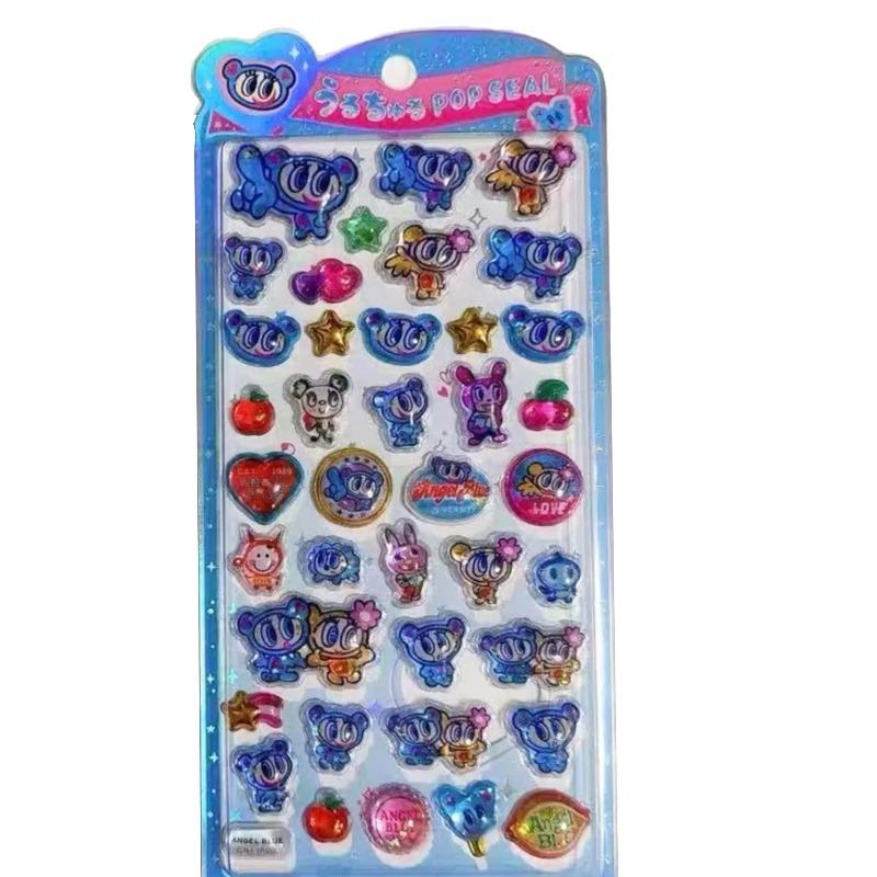 2026 NEW HOT Angel blue jelly stickers Japanese blue phone case Boys and girls DIY decorative stickers toys 3D relief stickers