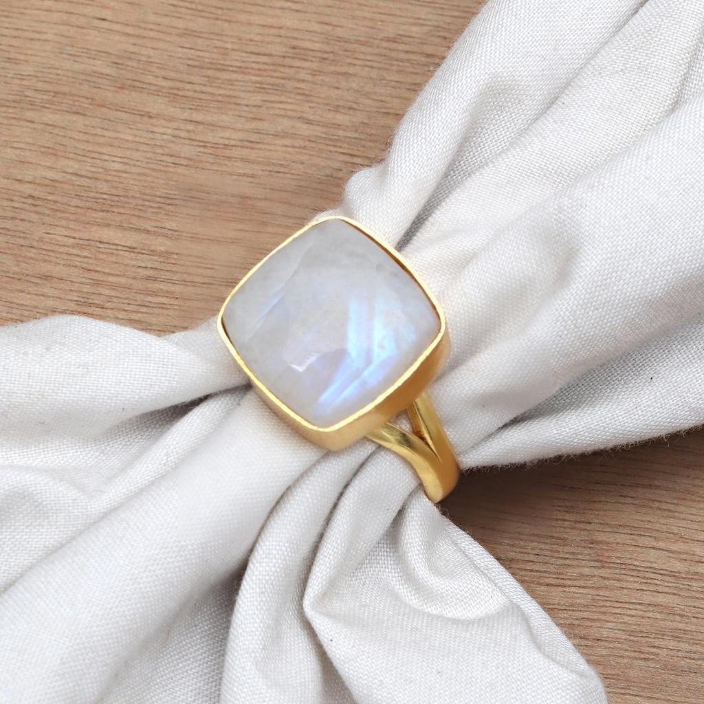 Moonstone Gemstone Handmade Silver Jewelry  "10"