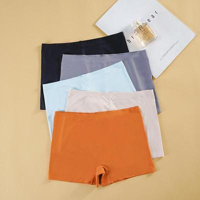 Women's Seamless Ice Silk Boxer Shorts - Anti-Exposure, Mid-Waist Summer Leggings