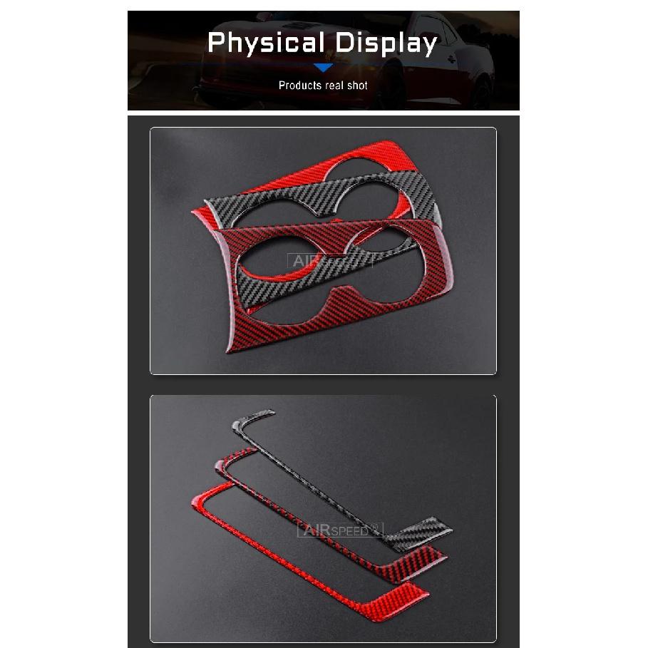 Real Soft Carbon Fiber for Chevrolet Camaro 2010 2011 2012 2013 2014 2015 Car Water Cup Holder Sticker Accessories Interior