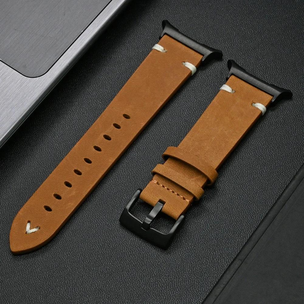 Luxus-Lederarmband für Samsung Galaxy Ultra Watch 47mm Lückenlos Business-Armband für GALAXY WATCH ULTRA 47 Gebogenes Endstück