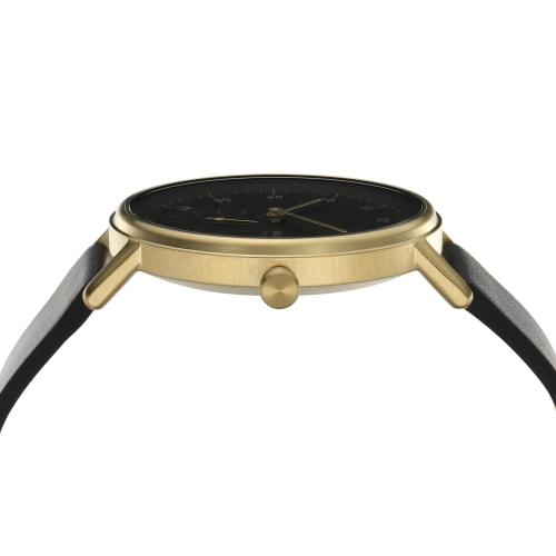 KUPPEL Two-Hand Sub-Second Black Leather Watch