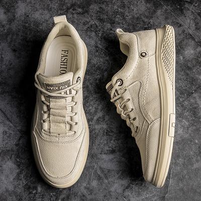 Mode Herrenschuhe Mode Echte Leder Slipper Atmungsaktiv Herbst Schnürschuhe Bequeme Freizeitschuhe Outdoor Herren Sneaker Schuhe