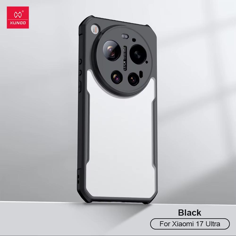 Для Xiaomi 17 Ultra Чехол XUNDD Чехол Подушка безопасности Противоударный Бампер Защитные Чехлы Матовая Прозрачная Задняя Крышка For Xiaomi 17 Ultra чёрный