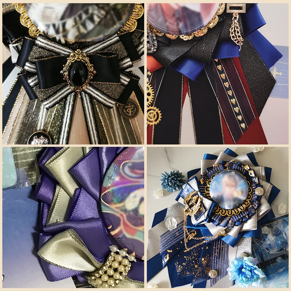 YUYAKESHI Rosette for Can Badge Ita Bag Handmade Ita Bag Can Ita With Magnet Ribbon H of the Same Badges, Decoration, Rosette, Ribbon, Decoration,