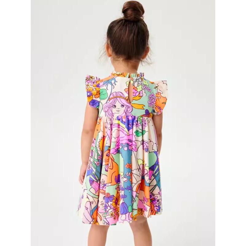 Girls' Princess Dress Summer New Style European and American Casual Vest Dress Round Neck Stylish Girl Children's Dress